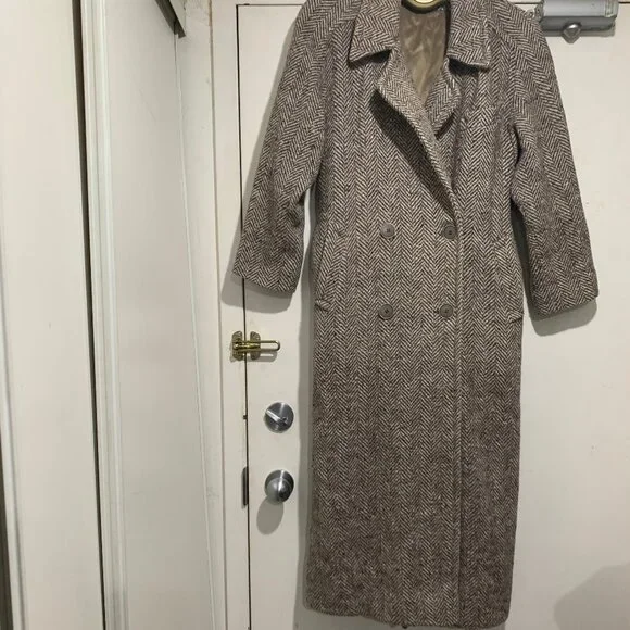 VINTAGE RAFFINATI TWEED DOUBLE BREAST TRENCH COATS SIZE  M/L - Picture 5 of 11